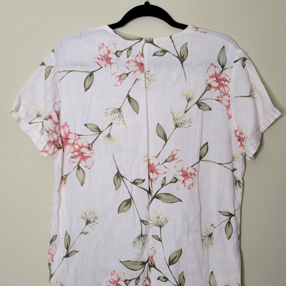 Hot Cotton Maxi Dress size Medium 100% Linen Spring Floral Print